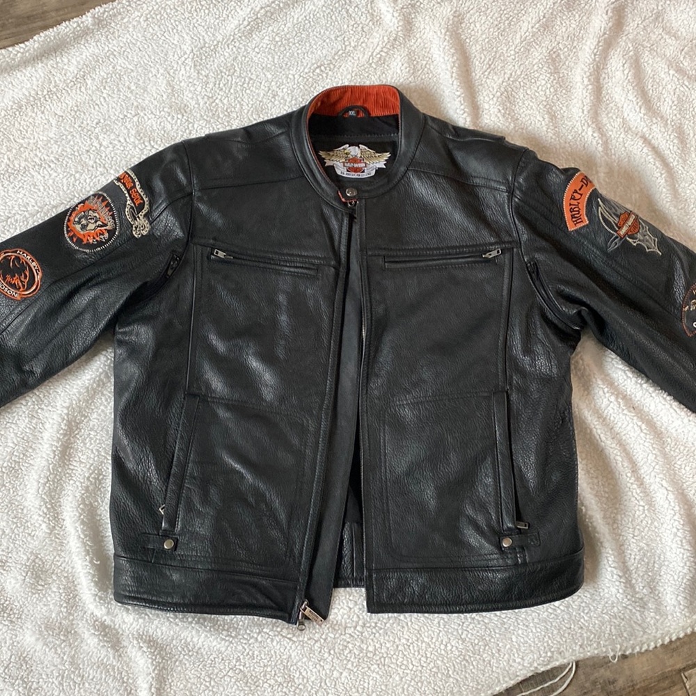 Harley Davidson heavy leather jacketXXL